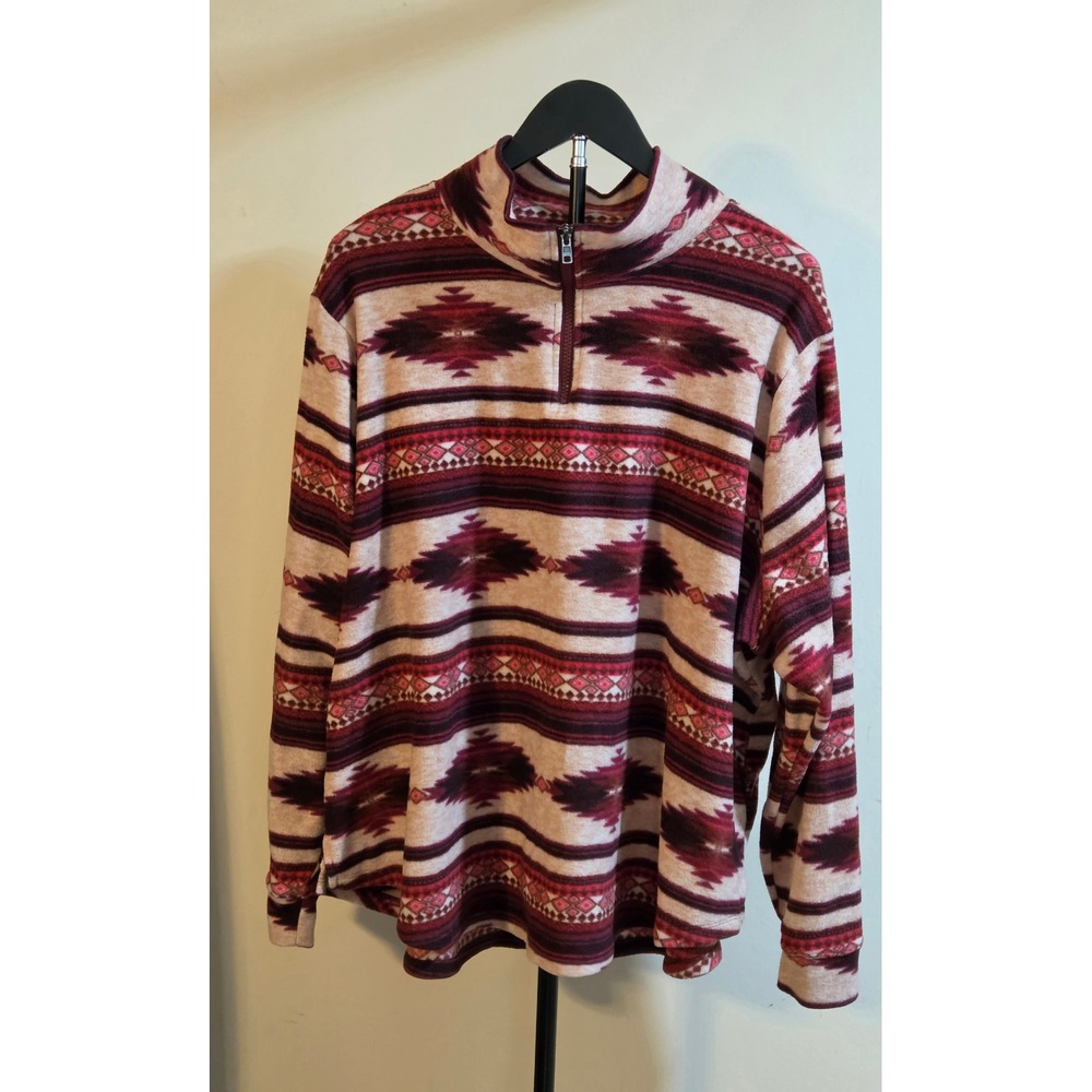 Maurices Quarter Zip Aztec Print Pullover Women's Size 2X Multicolor